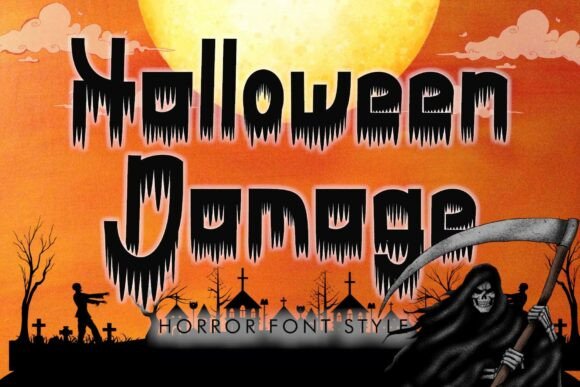 Halloween Damage: A Spooky Display Font for Web Headers