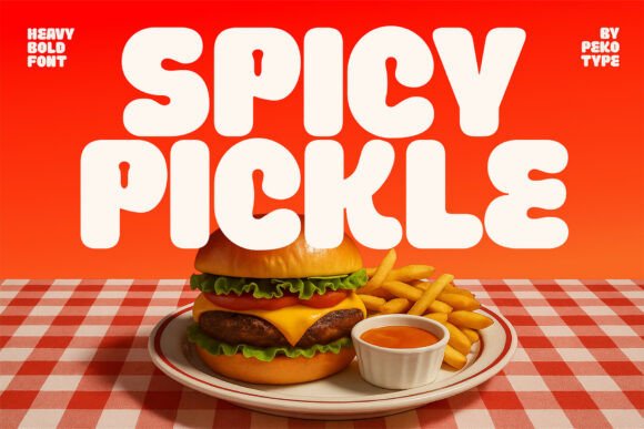 Spicy Pickle: A Bold Display Font for Playful Branding